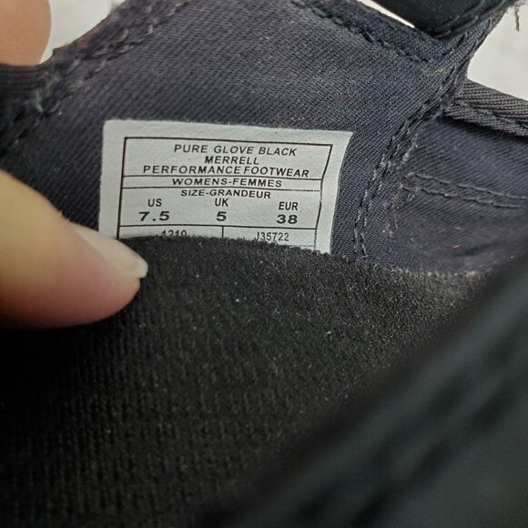 Merrell Shoes Womens Size 7.5 Black Textile Pure Glove Barefoot Mary Jane - Picture 9 of 10